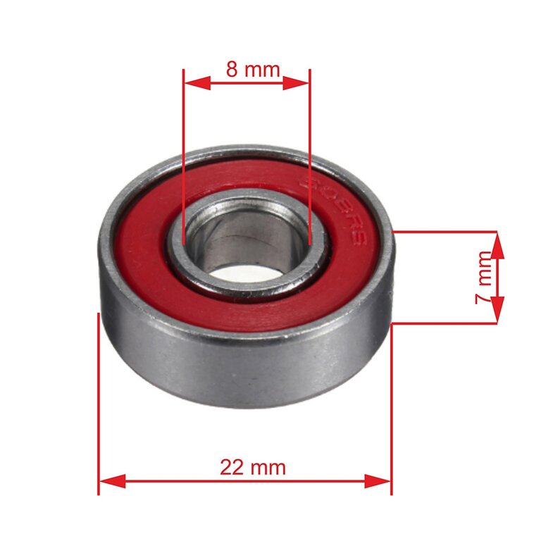 Kinnine laager 608-RS 22x8x7mm, kummitihenditega - Image 2