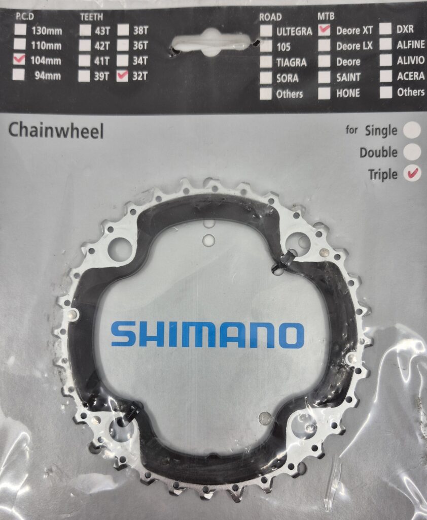 Hammasratas 32T Shimano Deore XT FC-M770 3×10 käiku 4 auku BCD 104mm