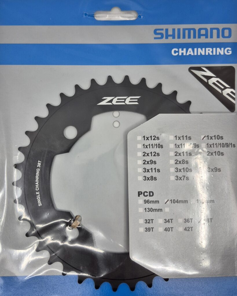 Hammasratas 38T Shimano Zee FC-M640 1×10 käiku 4 auku BCD 104mm, must