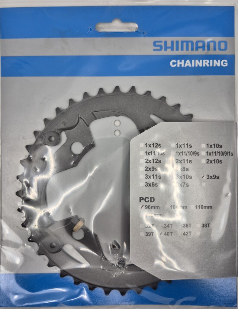 Hammasratas 40T Shimano Alivio FC-M4000 3×9 käiku 4 auku BCD 96mm, teras