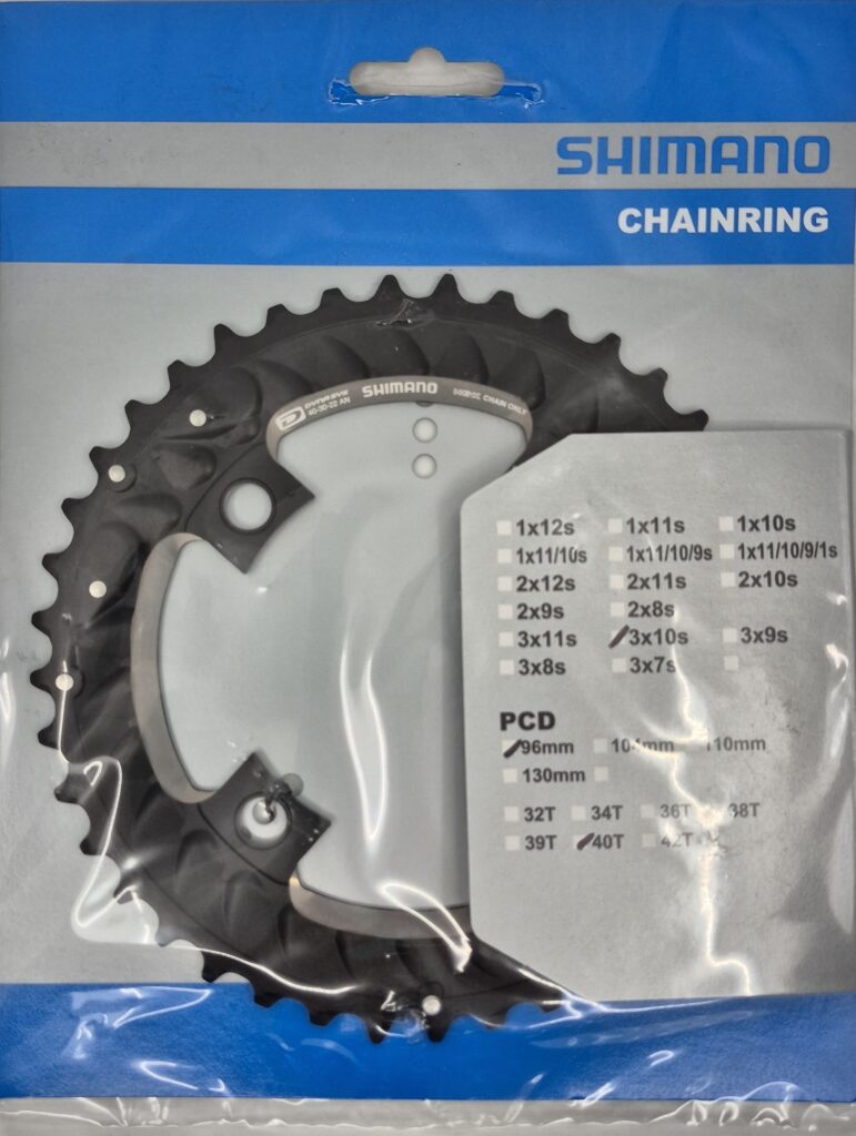 Hammasratas 40T Shimano SLX FC-M7000 3×10 käiku 4 auku BCD 96mm, must